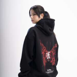 printed hoodie - Black