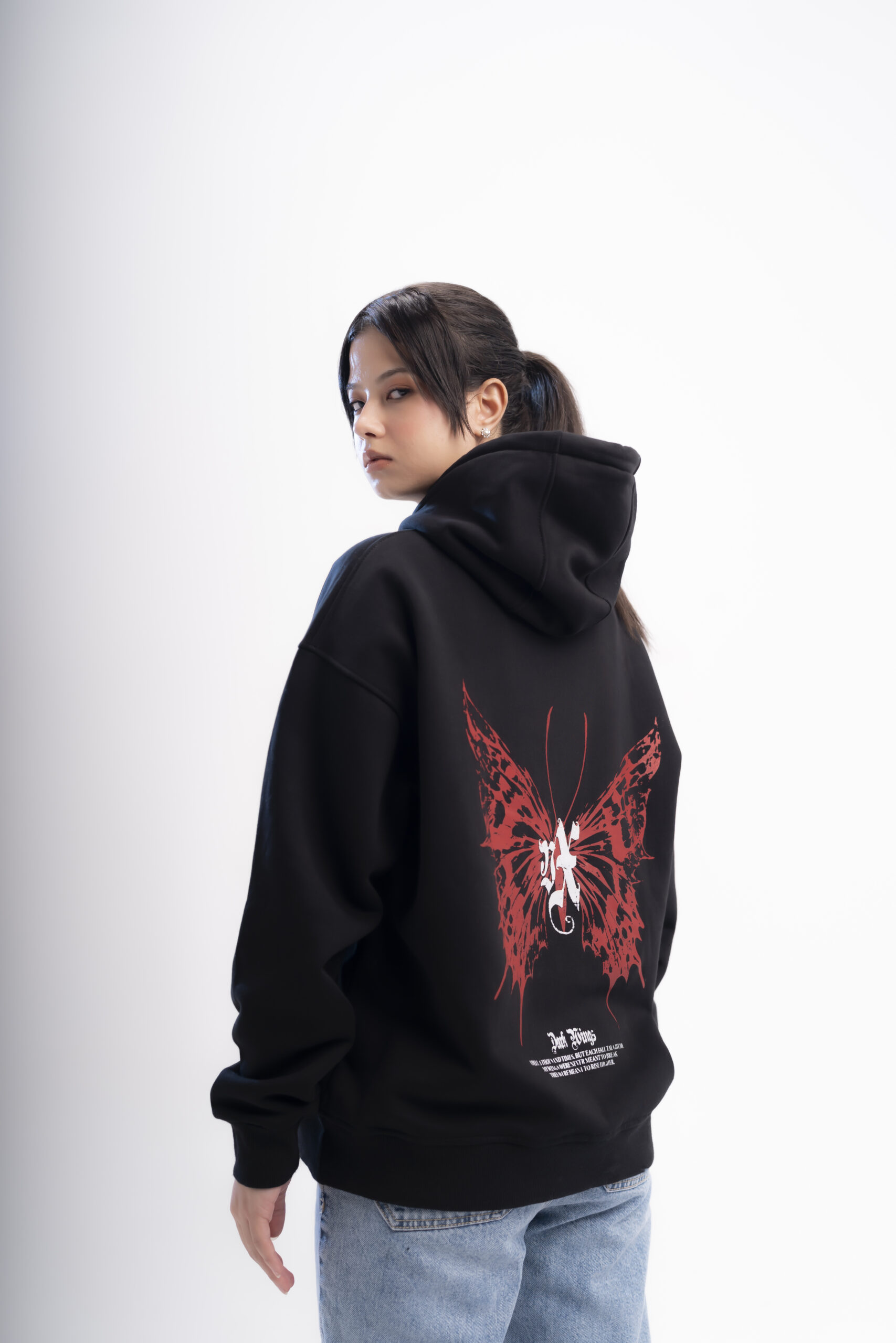 printed hoodie - Black