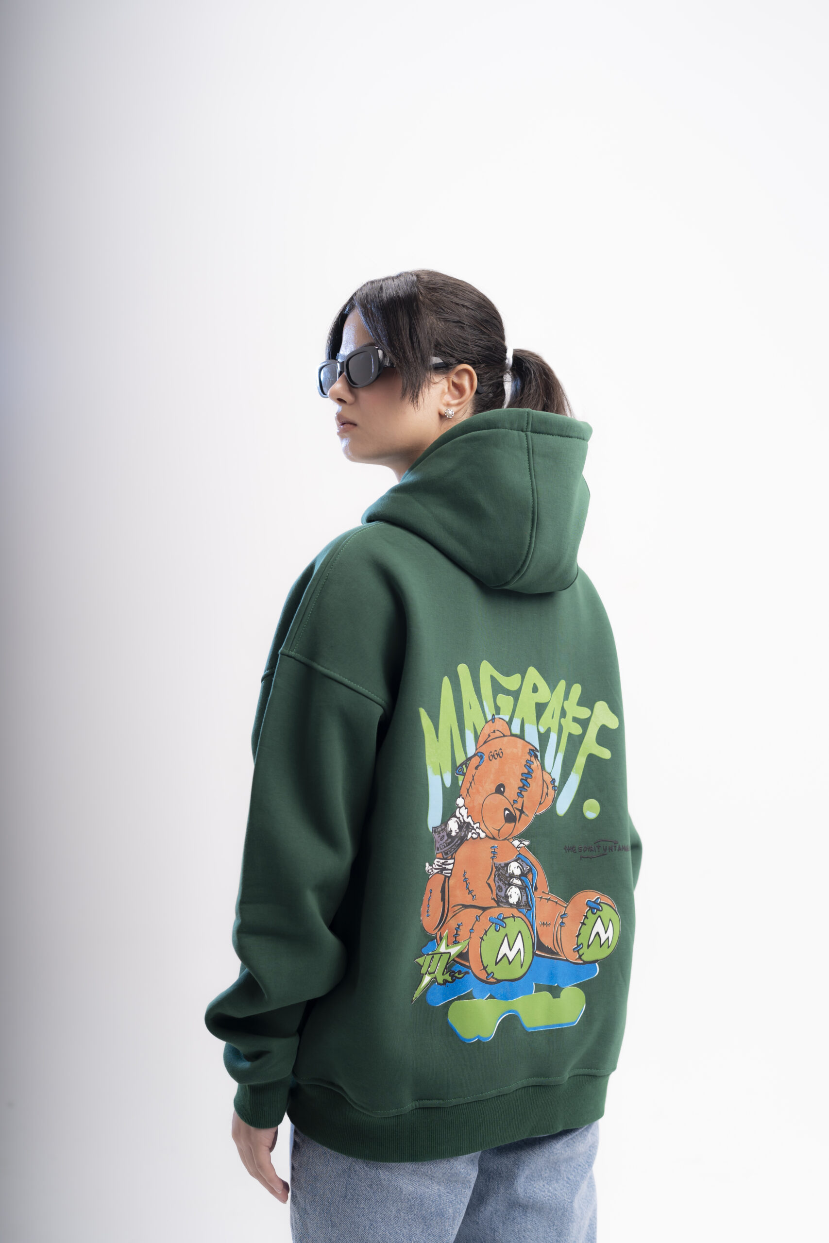 printed hoodie - Green