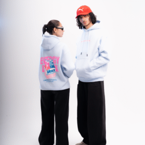 printed hoodie - Baby Blue