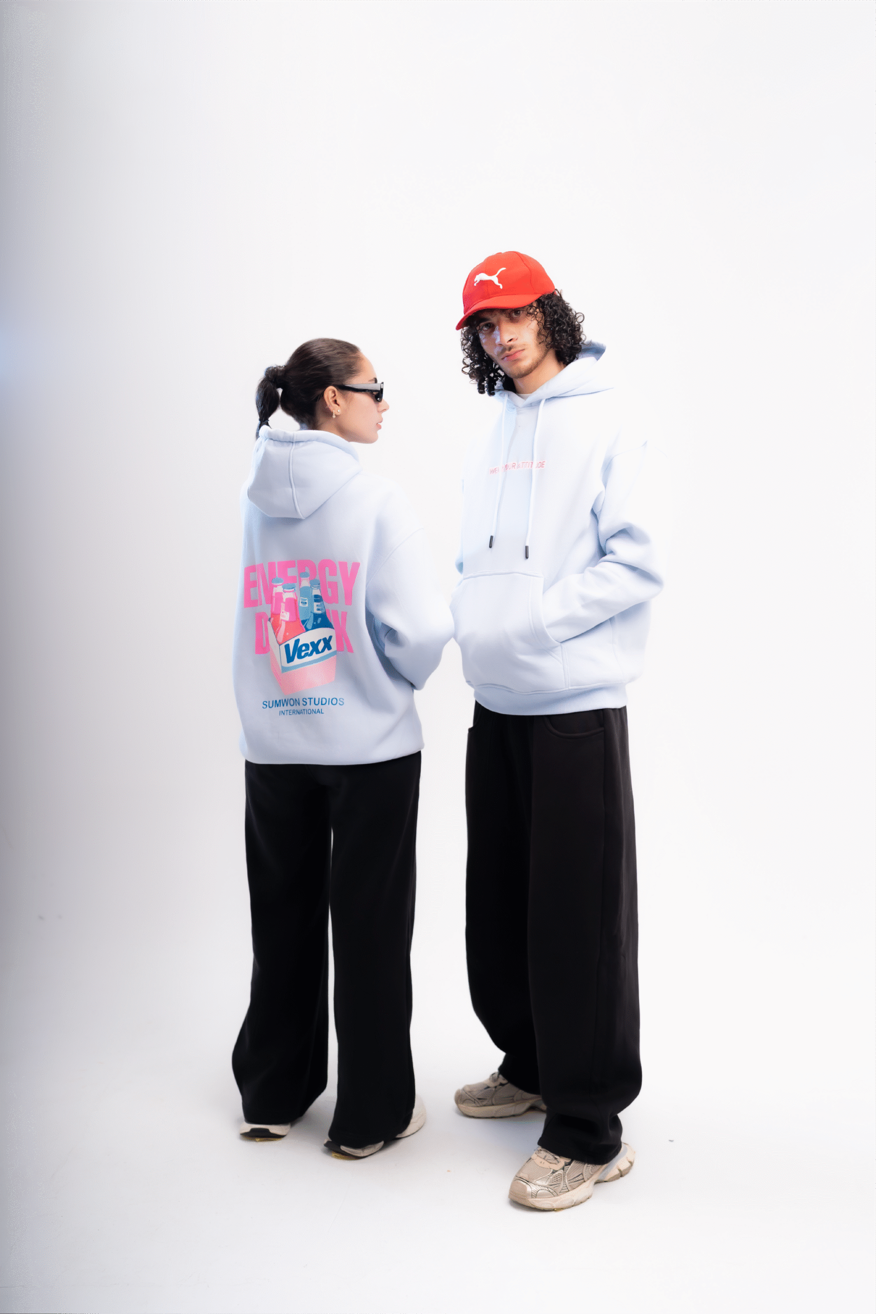 printed hoodie – Baby Blue