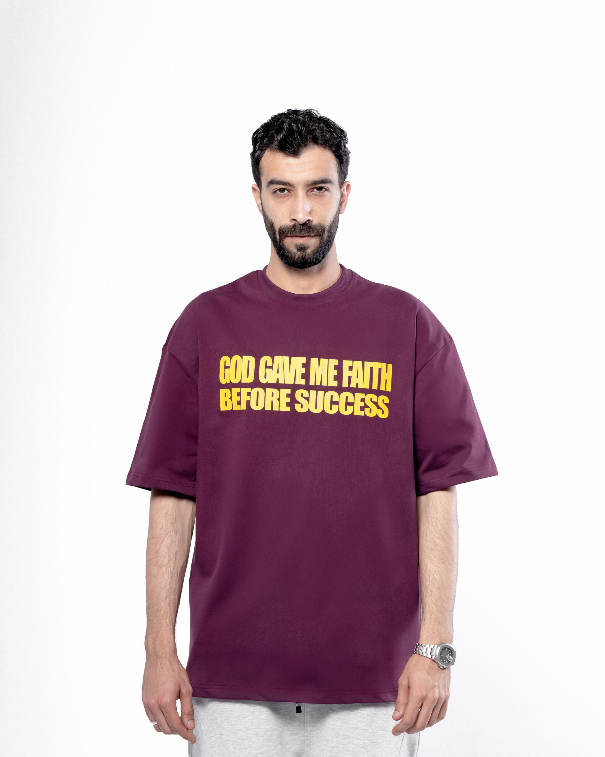 Faith Before Success – burgundy t-shirt